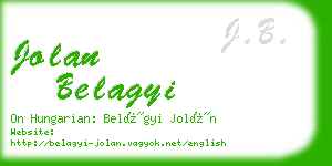 jolan belagyi business card